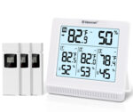 Geevon Indoor Outdoor Thermometer Wireless with 3 Remote Sensors, Wireless Thermohygrometer, Digital Temperature Humidity Meter with Backlight, 200FT/60M Transmission
