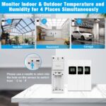 Geevon Weather Station Wireless Indoor Outdoor Thermometer 3 Sensors, Color Display Digital Temperature Humidity Monitor with Barometer, Calendar, USB Charge and Adjustable Backlight(350°View Angle)
