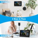 Geevon Weather Station Wireless Indoor Outdoor Thermometer 3 Sensors, Color Display Digital Temperature Humidity Monitor with Barometer, Calendar, USB Charge and Adjustable Backlight(350°View Angle)