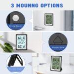 Geevon Large Display Digital Indoor Outdoor Thermometer Hygrometer, Wireless Indoor Outdoor Thermohygrometers, Wireless Weather Station with 200ft/60m Range Sensors, Black