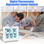 Geevon Indoor Outdoor Thermometer Wireless with 3 Remote Sensors, Wireless Thermohygrometer, Digital Temperature Humidity Meter with Backlight, 200FT/60M Transmission